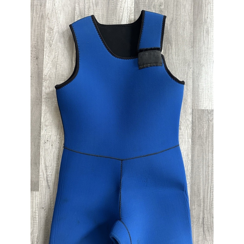 Blue Neoprene Wetsuit Full Length Sleeveless Diving Surfing Adult XS 32" Chest - Picture 6 of 16